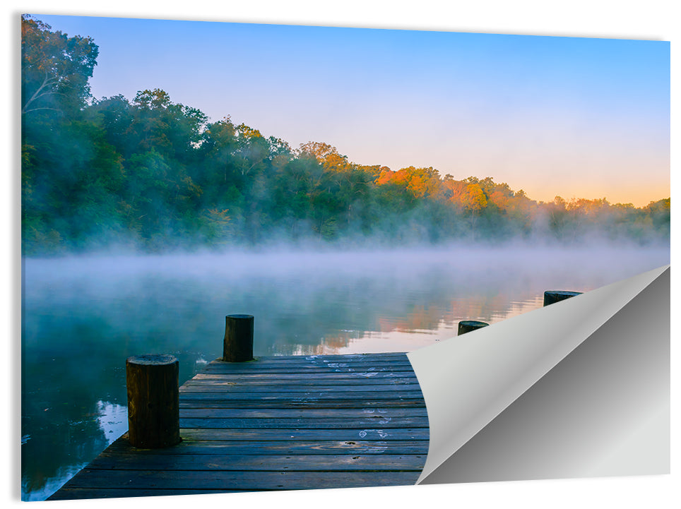 Misty Dock, Mt Saint Francis Wall Art