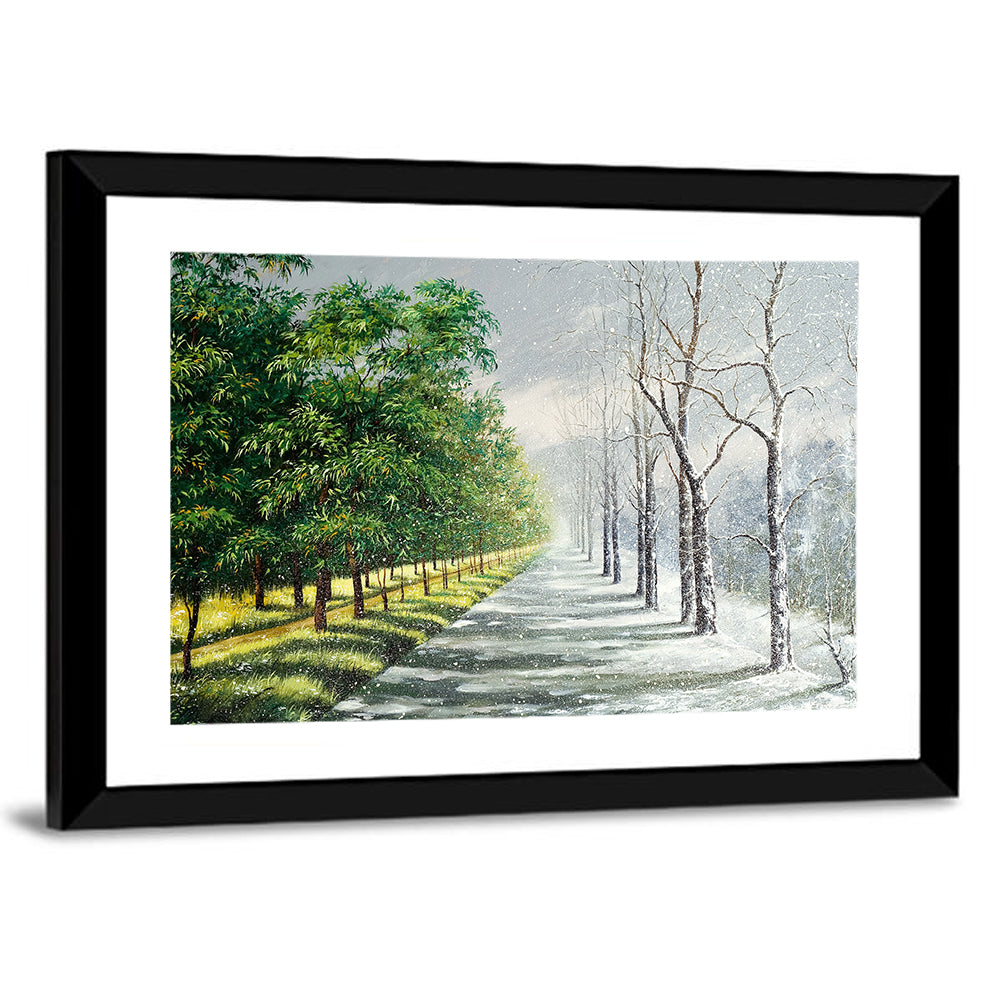 Summer to Winter Forest Path Wall Art