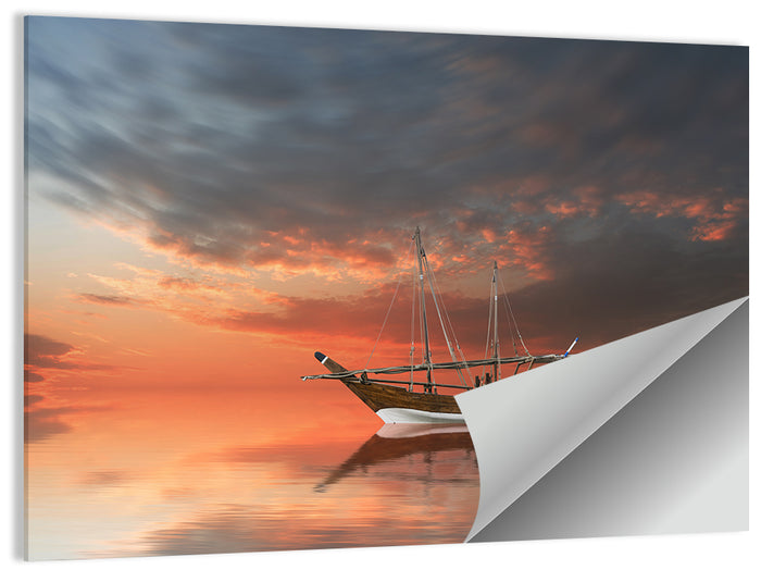 Dhow at Sunset Wall Art as a poster print