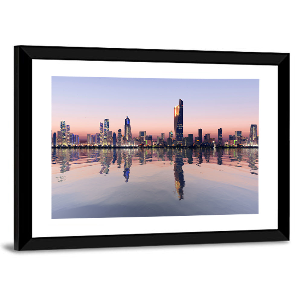 Al Hamra Tower Twilight Skyline Wall Art