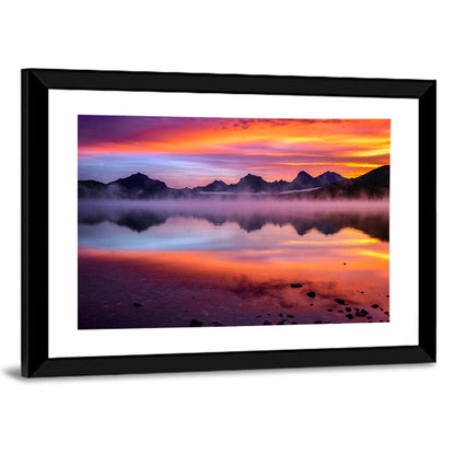 Lake Mcdonald Misty Sunset Wall Art