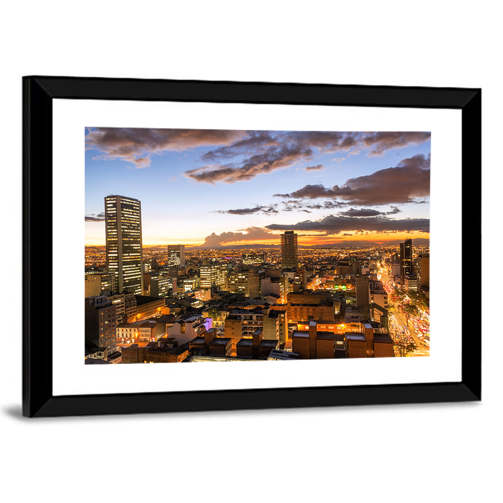 Bogota Twilight Cityscape Wall Art
