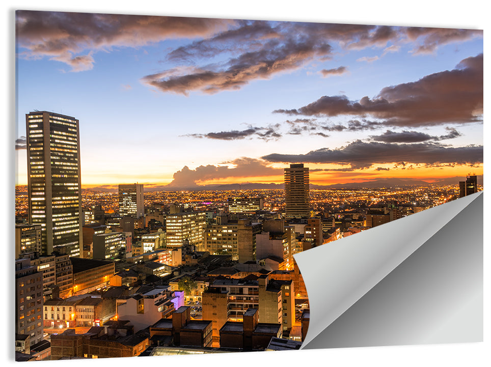 Bogota Twilight Cityscape Wall Art