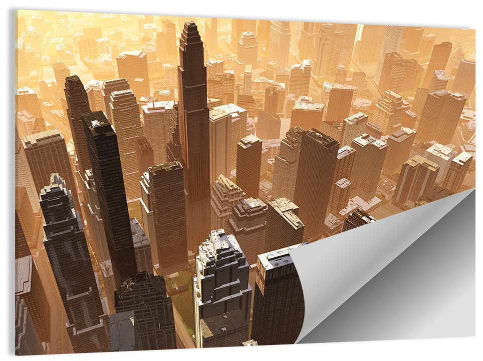 Arizona Skyscrapers at Golden Hour Wall Art