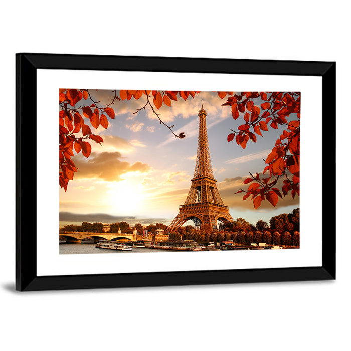 Eiffel Tower at Golden Hour Wall Art as a framed print