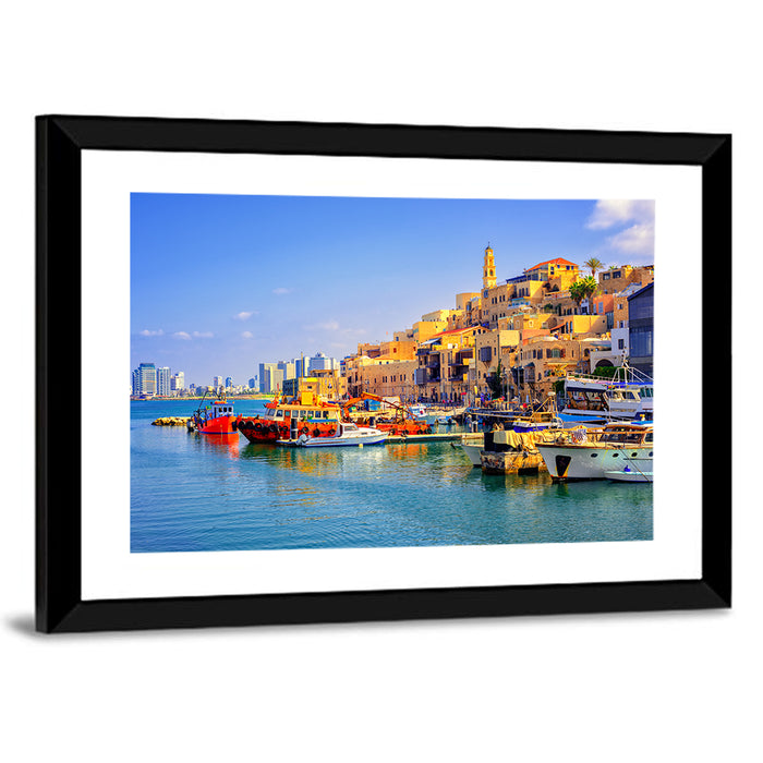 Old Jaffa Harbor Wall Art as a framed print
