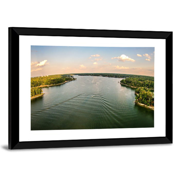 Lake Wylie Golden Hour Wall Art as a framed print
