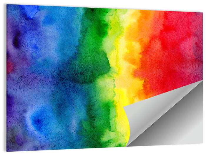 Watercolor Rainbow Gradient Wall Art as a poster print