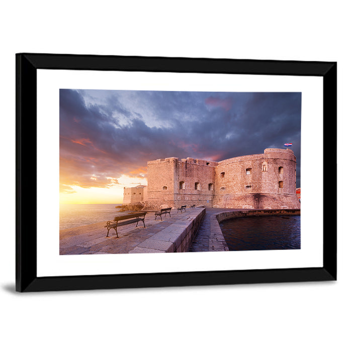 Fort Bokar at Sunset, Dubrovnik Wall Art as a framed print