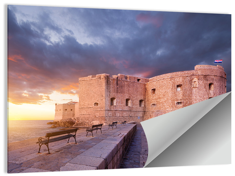 Fort Bokar at Sunset, Dubrovnik Wall Art
