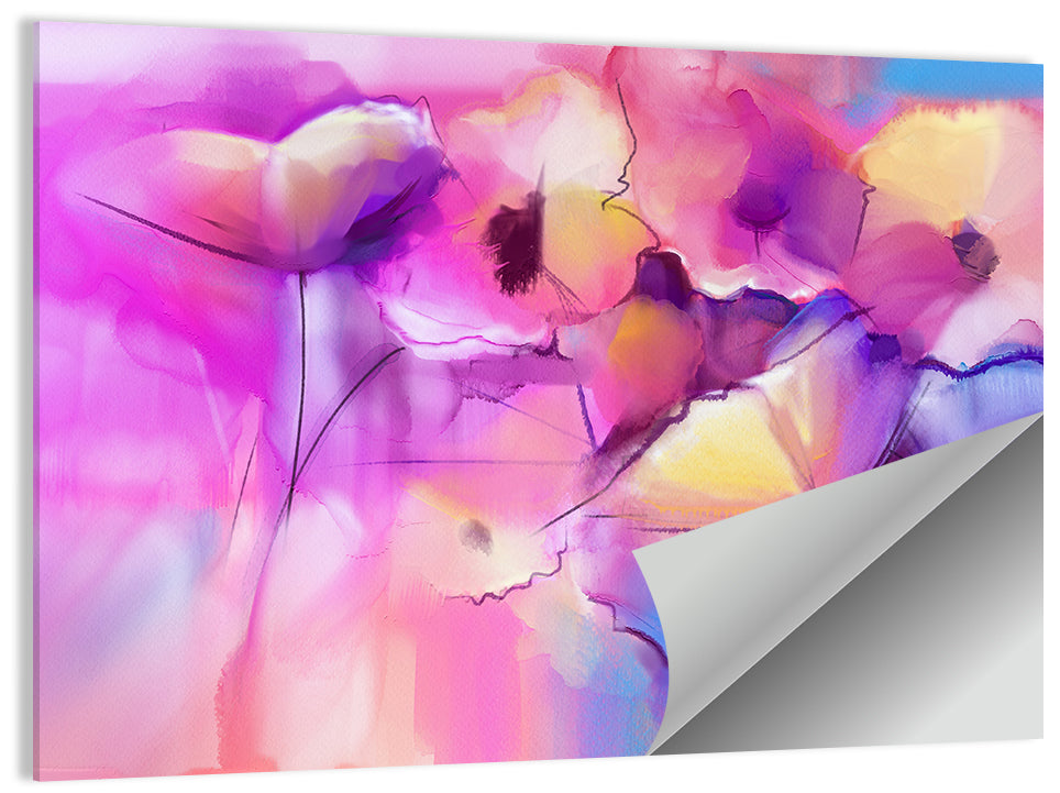 Tulip Flowers Abstract Wall Art