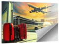 Suitcases at the Airport Window Wall Art