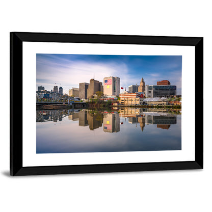 Newark Skyline Reflection Wall Art
