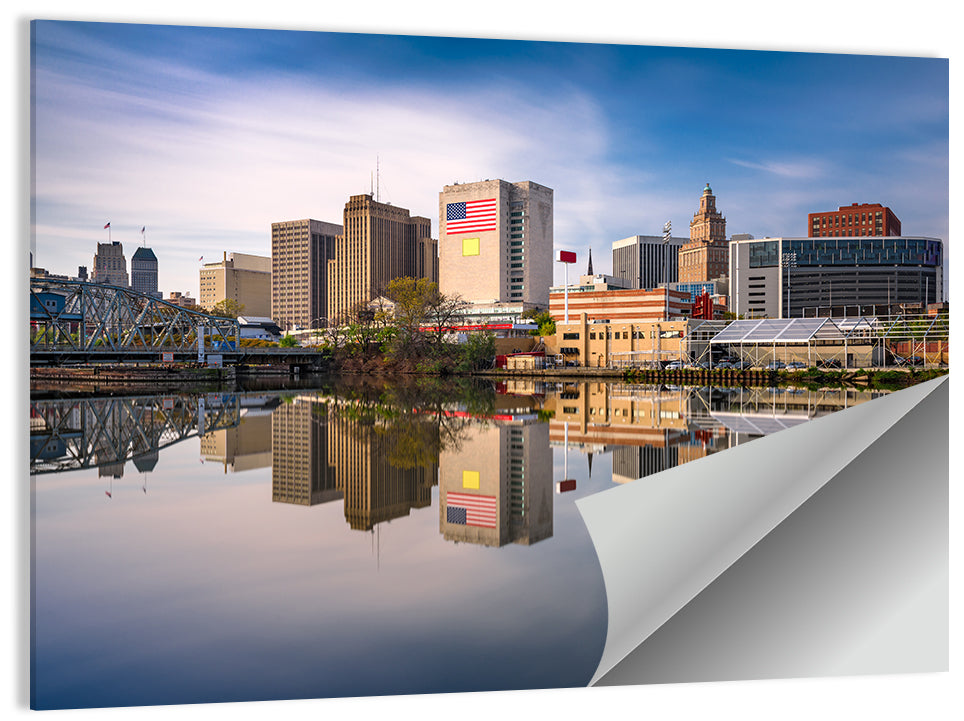 Newark Skyline Reflection Wall Art