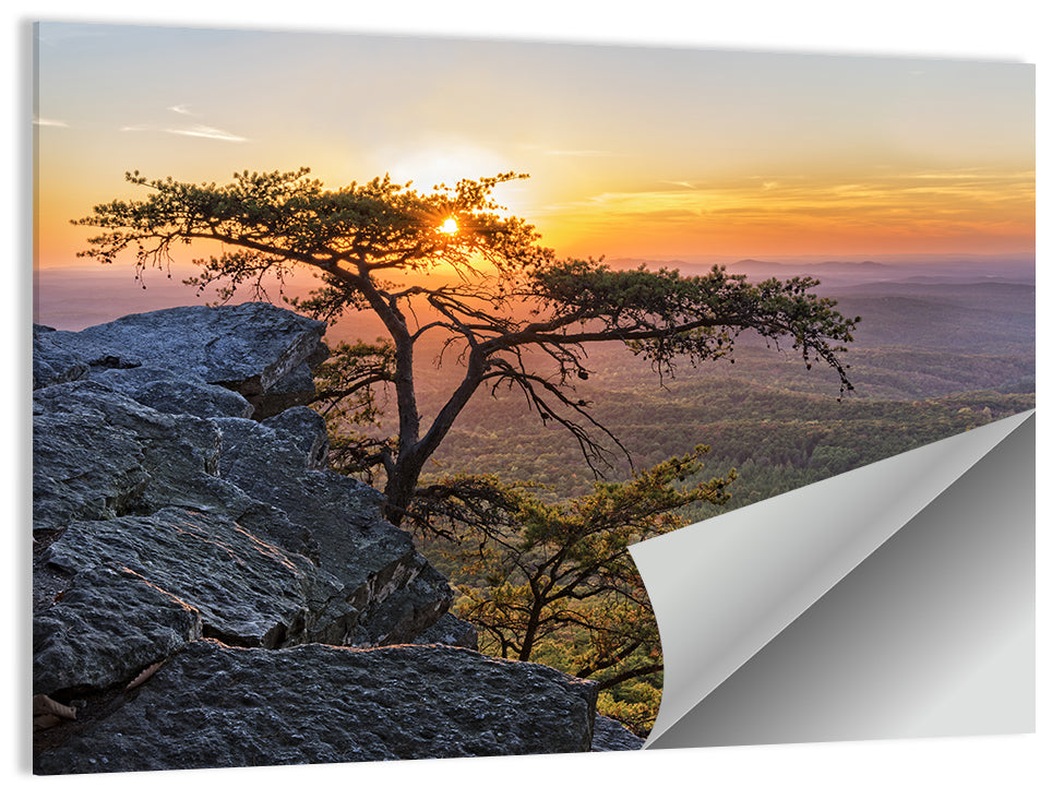 Cheaha State Park Sunset Over Pulpit Rock Wall Art