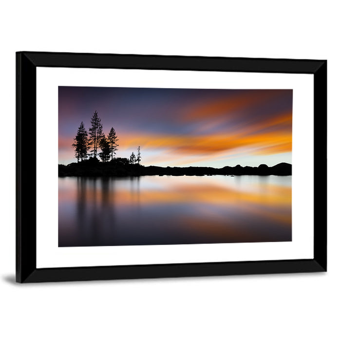 Lake Tahoe Golden Hour Reflection Wall Art as a framed print