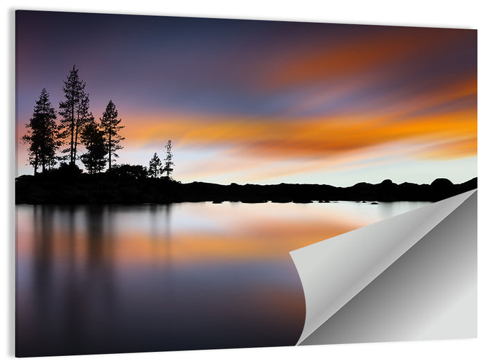 Lake Tahoe Golden Hour Reflection Wall Art as a poster print