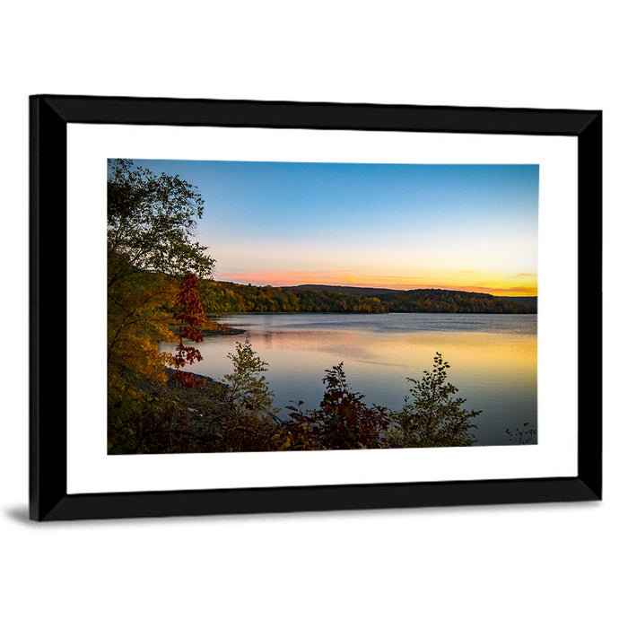 Lake Scranton Sunset Wall Art as a framed print