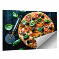 Top-down Pizza with Basil and Olives Wall Art