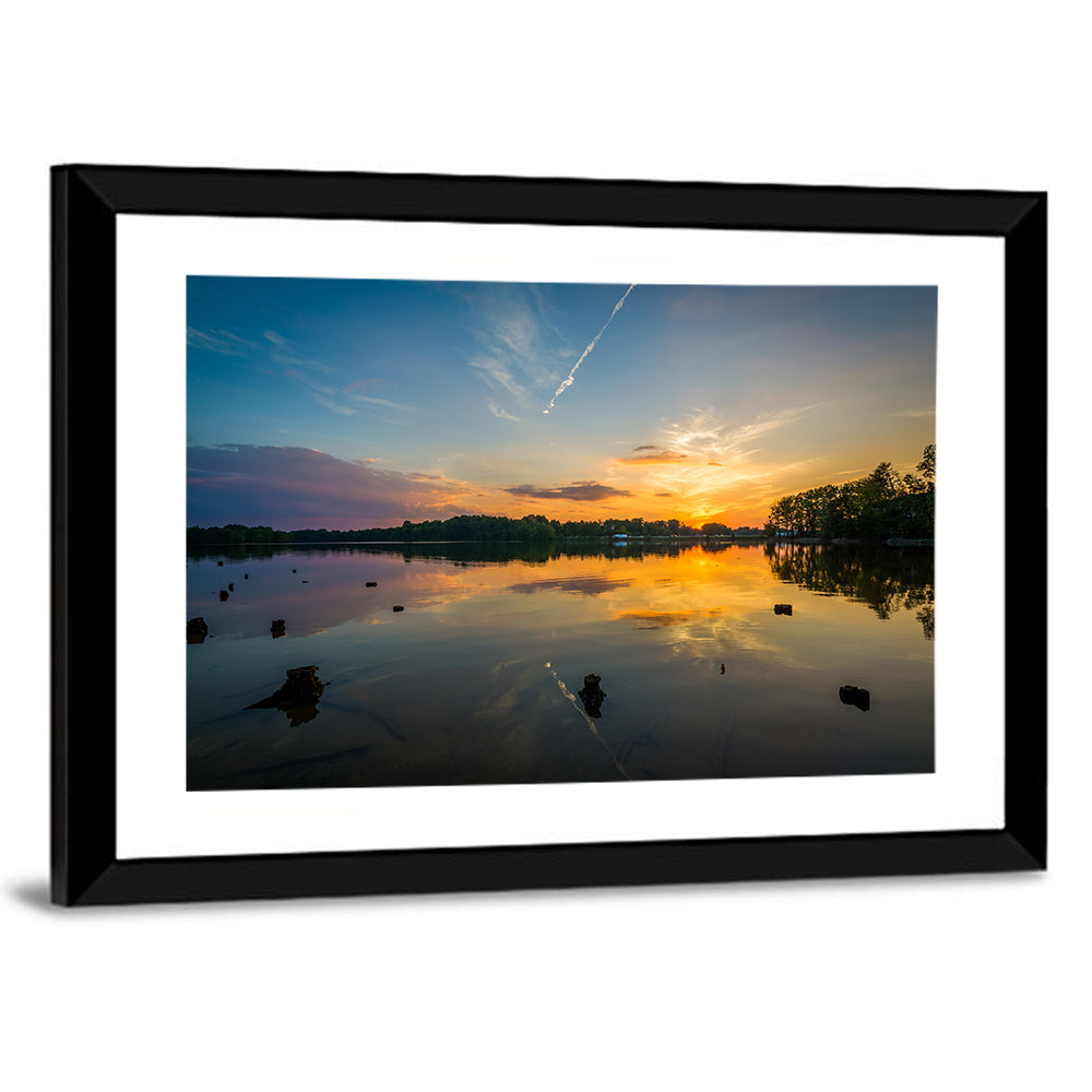 Lake Norman Sunset Reflection Wall Art