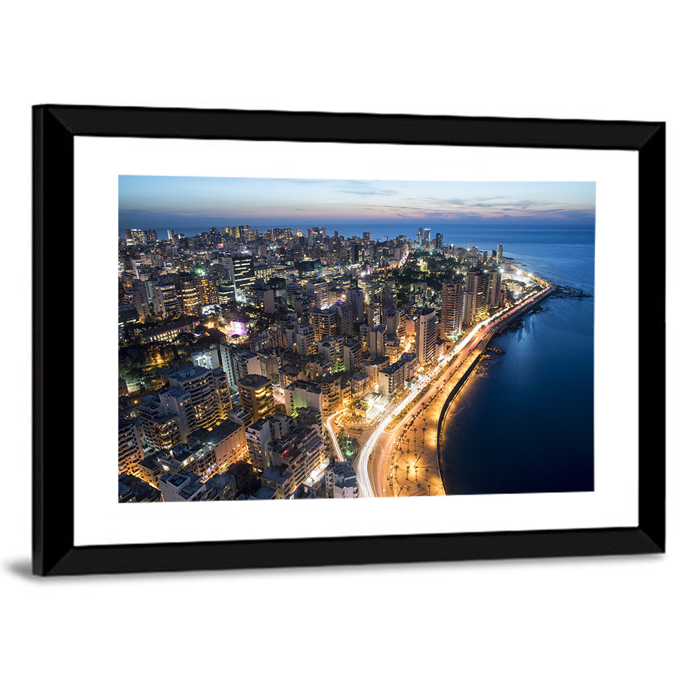 Beirut Corniche at Dusk Wall Art