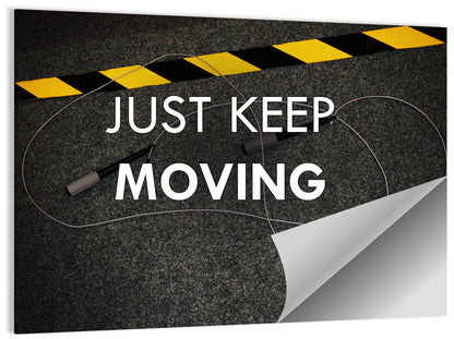 Just Keep Moving Jump Rope Quote Wall Art
