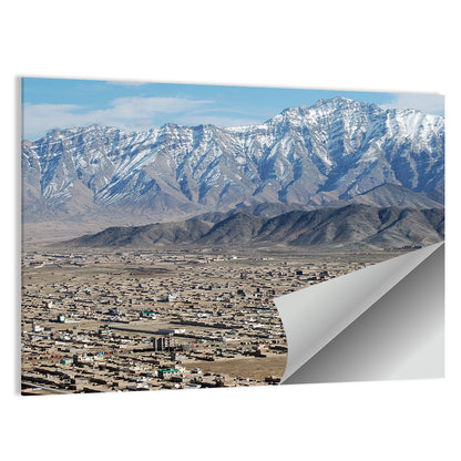 Kabul from Above with Snow-capped Mountains Wall Art