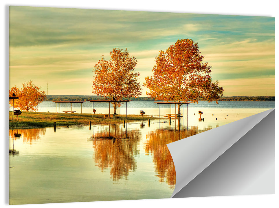 Lake Waco Autumn Reflection Wall Art
