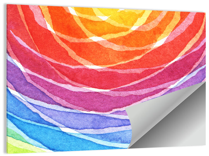 Radiant Rainbow Watercolor Arcs Wall Art as a poster print
