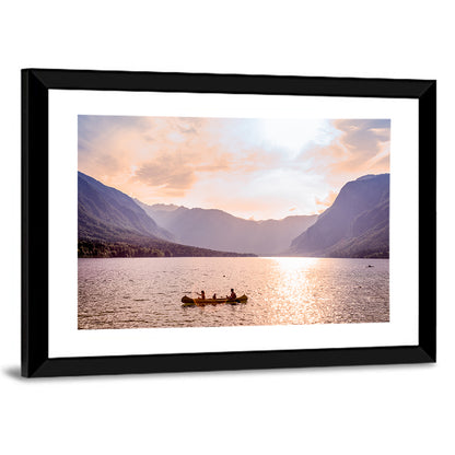Lake Bohinj Canoe at Sunset Wall Art