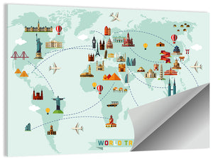 World Travel Map Wall Art