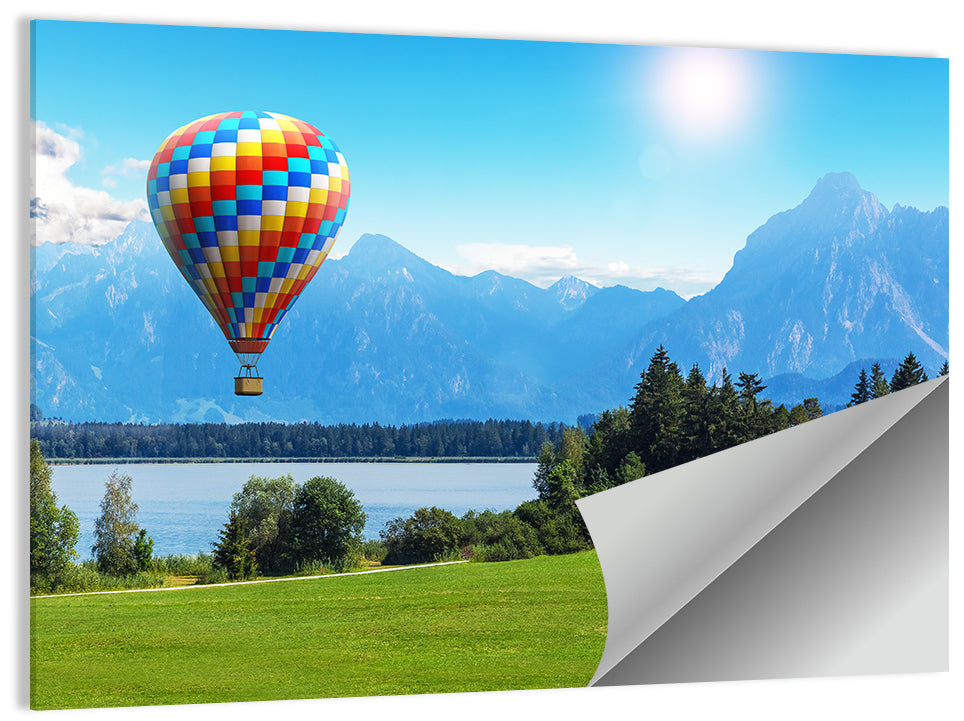 Bavarian Lake with Hot Air Balloon Wall Art