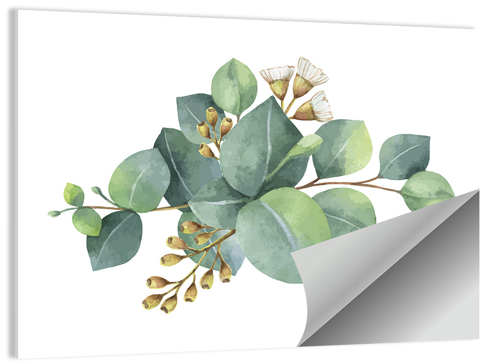 Green Eucalyptus Leaves Wall Art