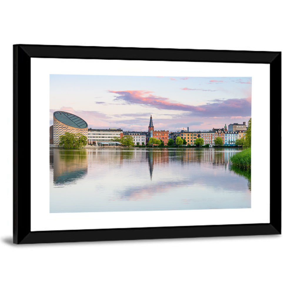 Copenhagen Lake at Sunset Wall Art