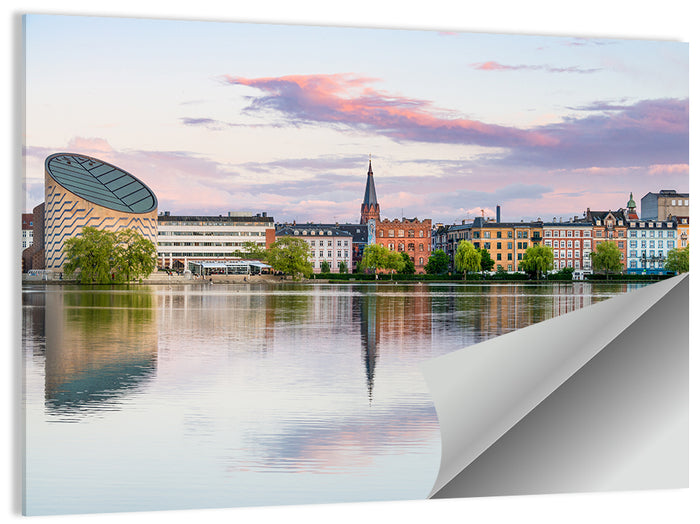 Copenhagen Lake at Sunset Wall Art as a poster print