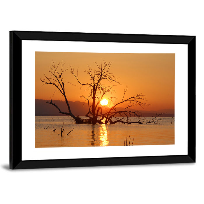 Salton Sea Sunrise Wall Art as a framed print