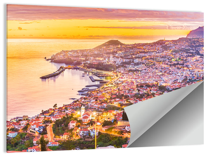 Funchal Harbor at Golden Hour Wall Art as a poster print