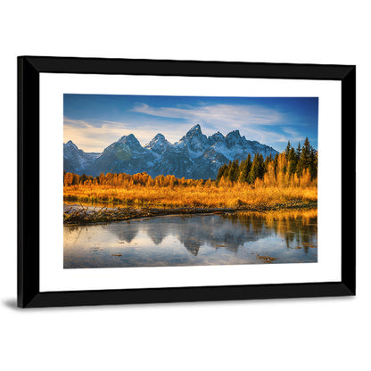 Grand Tetons Golden Reflection Wall Art