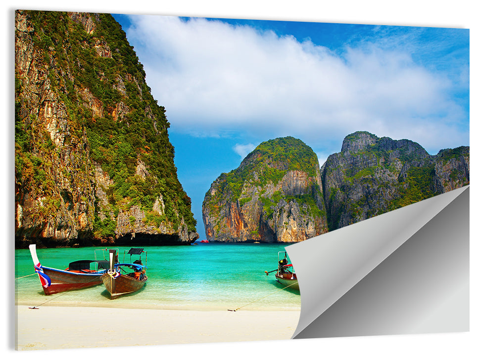 Maya Bay Long-tail Boats Wall Art