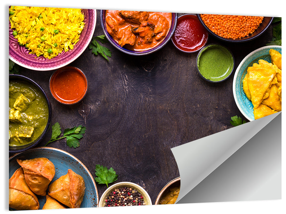 Indian Feast Flat-lay Wall Art