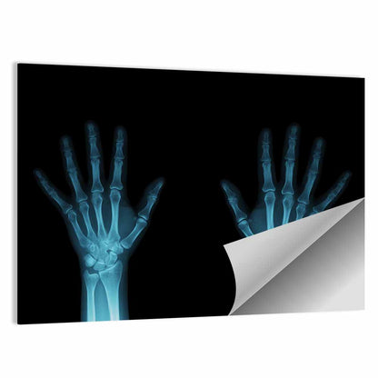 Blue X-ray Hands Wall Art