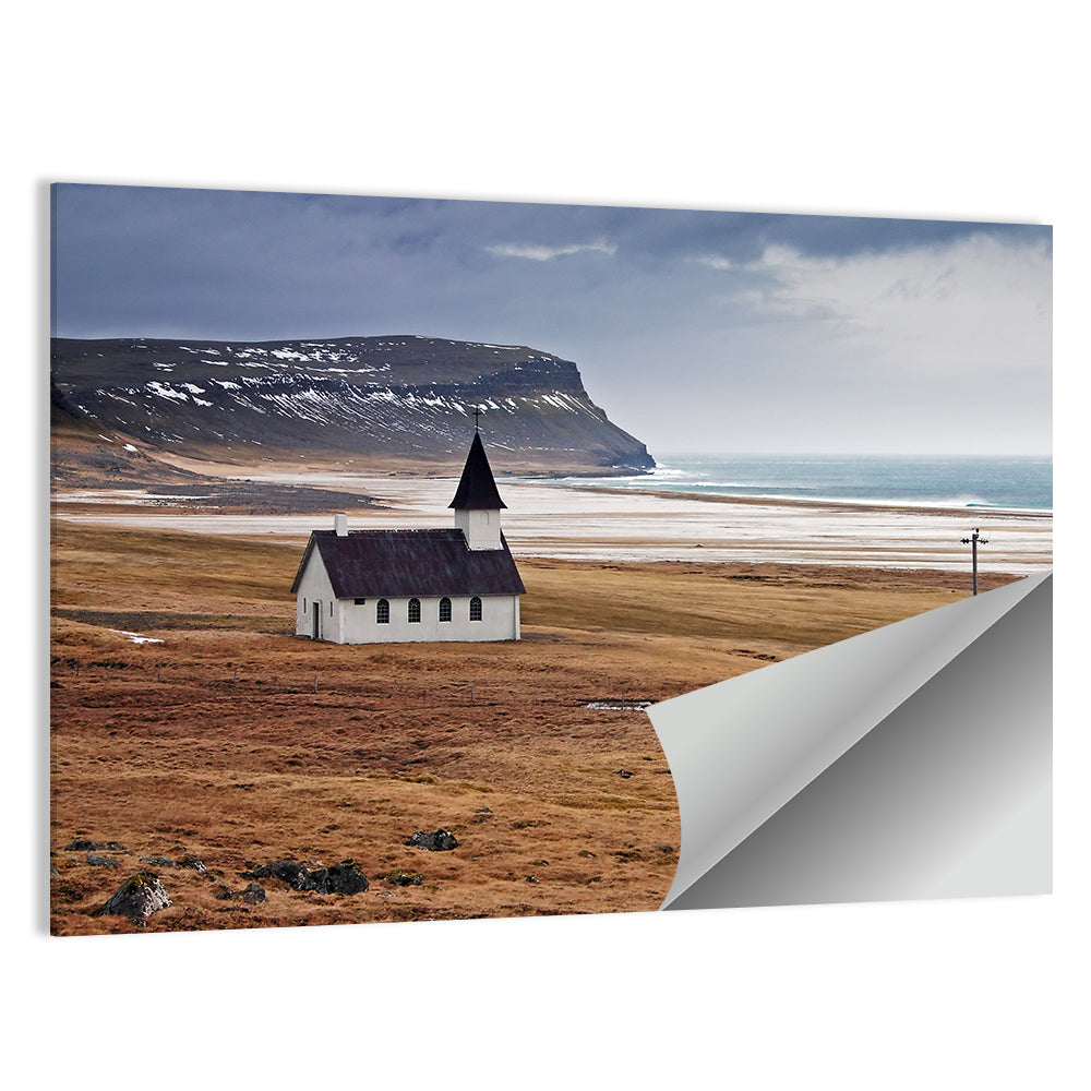 Icelandic Church with Dark Steeple Wall Art