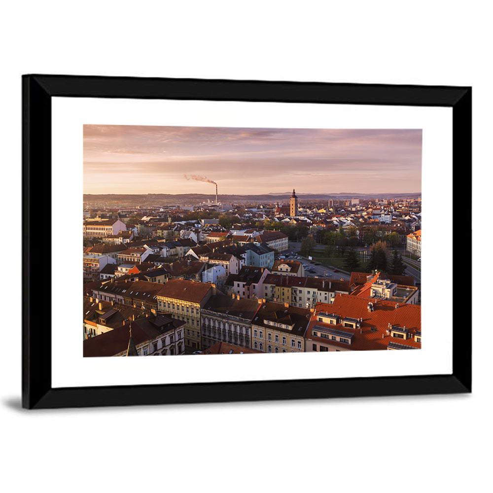 Red Tiled Rooftops at Golden Hour Wall Art