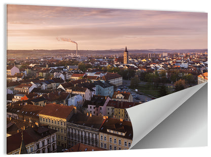 Red Tiled Rooftops at Golden Hour Wall Art