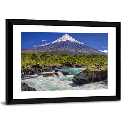 Osorno Volcano Over Petrohue Rapids Wall Art