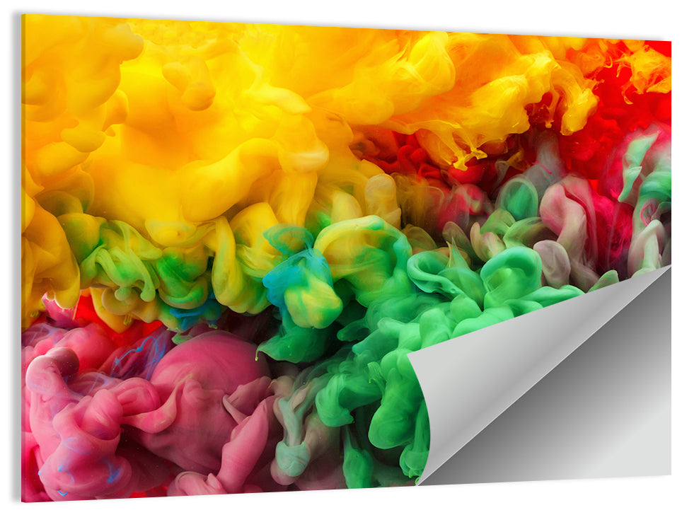 Colorful Ink Fumes Abstract Wall Art