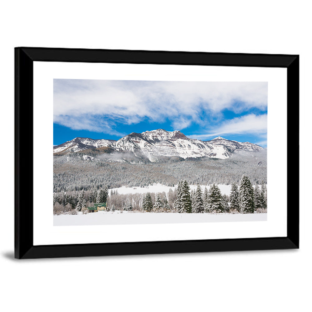 Colorado Snowy Mountain Cabin Wall Art