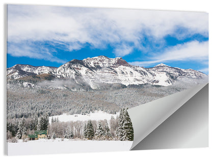 Colorado Snowy Mountain Cabin Wall Art