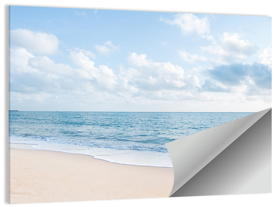 Minimalist Sandy Beach and Gentle Waves Wall Art