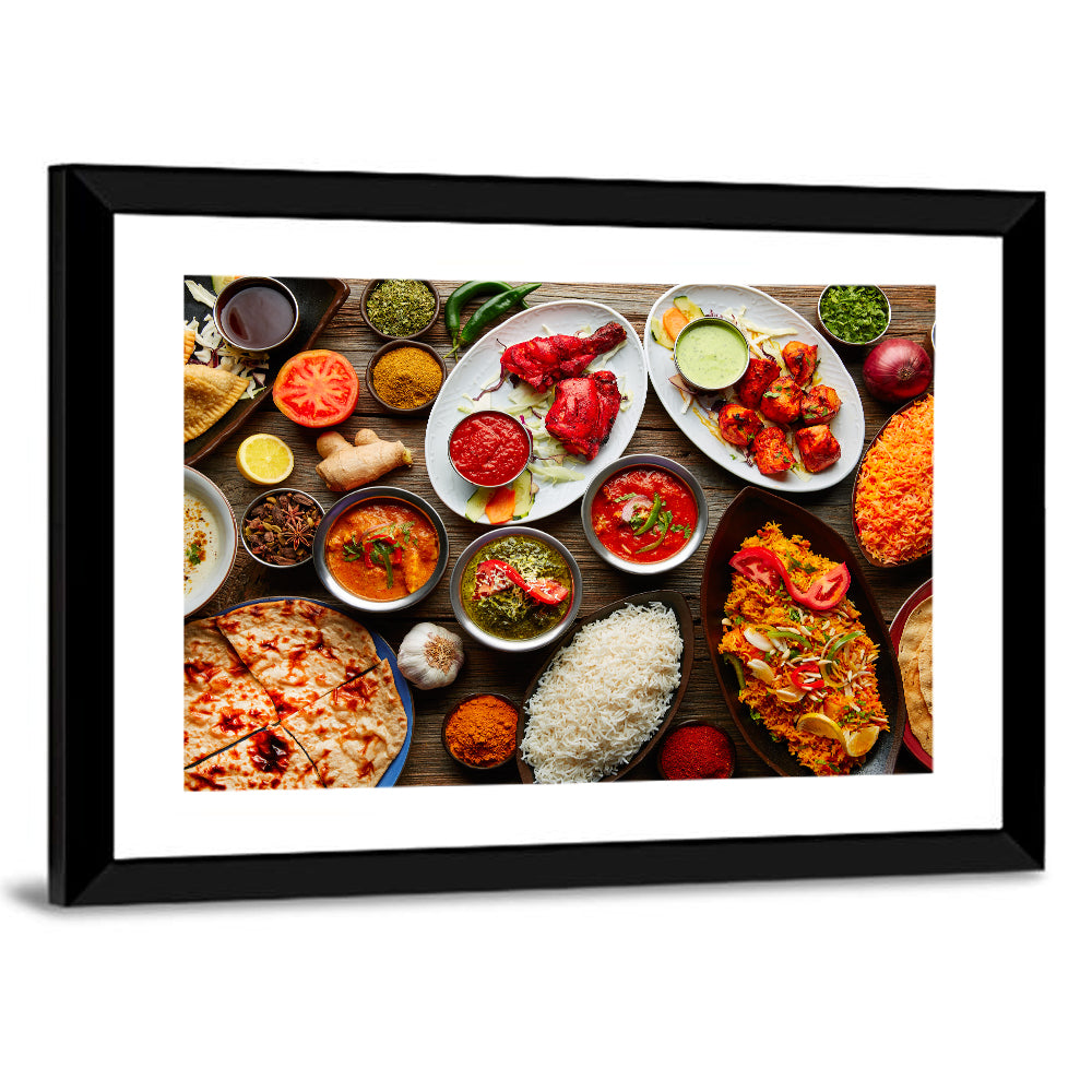 Indian Cuisine Flat Lay Wall Art